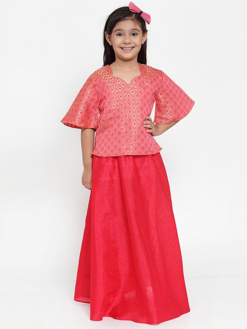 pink silk blend lehnga choli - 17173640 - Zoom Image - 1