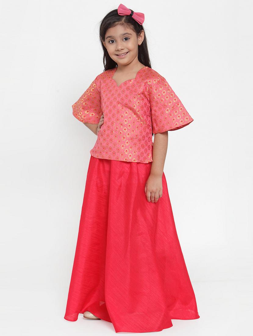 pink silk blend lehnga choli - 17173640 - Zoom Image - 2