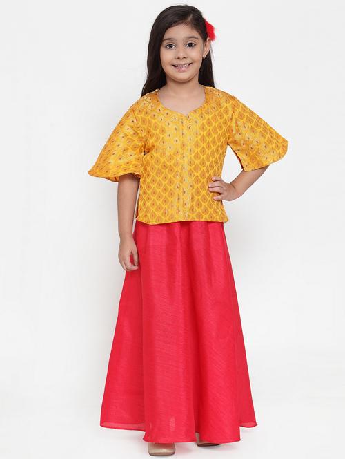 yellow silk blend lehnga choli - 17173642 - Standard Image - 1