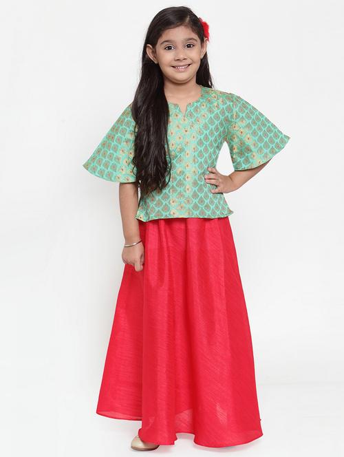 green silk blend lehnga choli - 17173643 - Standard Image - 1
