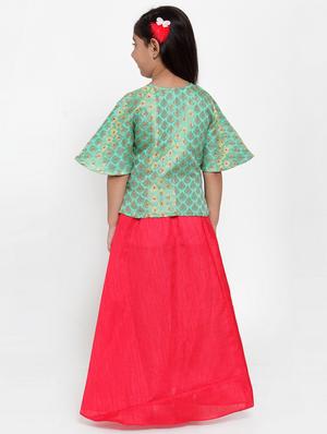 green silk blend lehnga choli - 17173643 - Standard Image - 3
