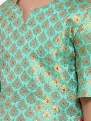 green silk blend lehnga choli - 17173643 - Standard Image - 5