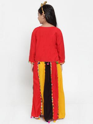 red rayon lehnga choli - 17173651 - Standard Image - 3