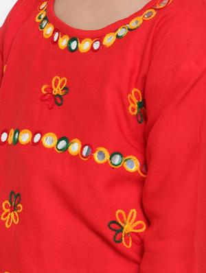 red rayon lehnga choli - 17173651 - Standard Image - 5