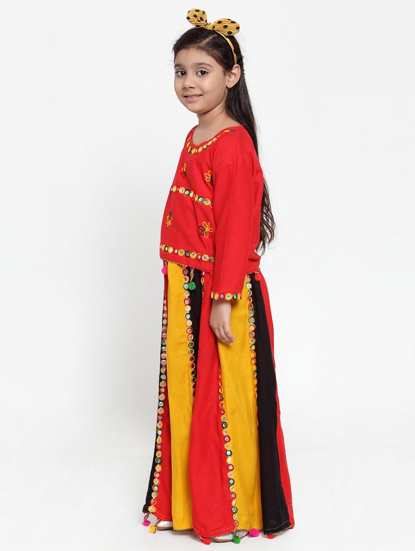 red rayon lehnga choli - 17173651 - Zoom Image - 2