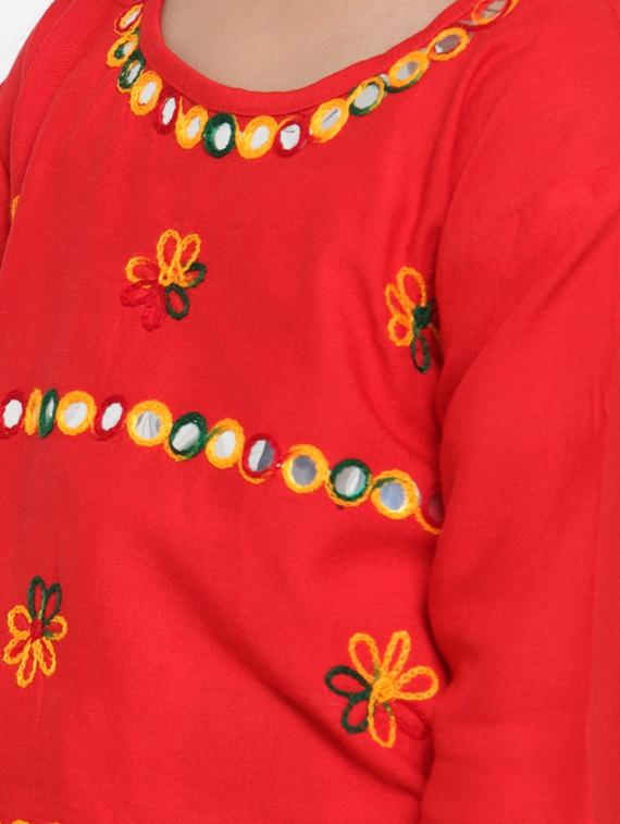 red rayon lehnga choli - 17173651 - Zoom Image - 5