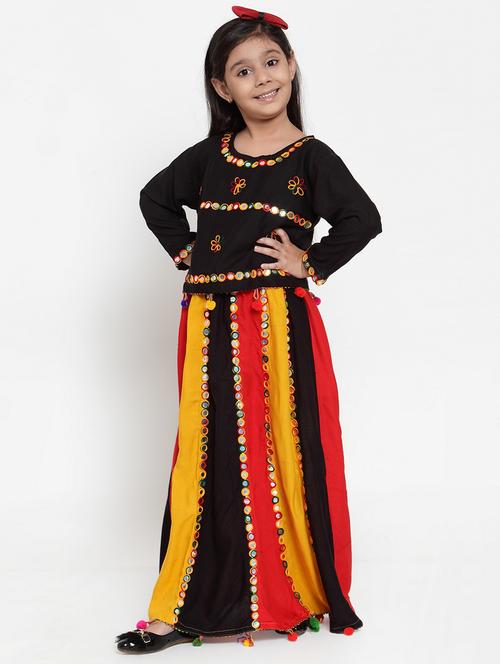 black rayon lehnga choli - 17173652 - Standard Image - 1