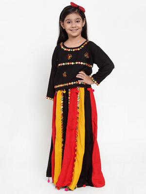 black rayon lehnga choli - 17173652 - Standard Image - 2