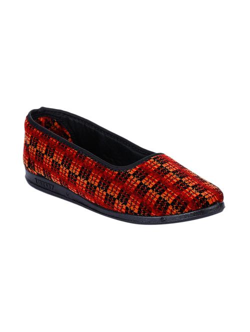 maroon velvet slip on ballerina - 17173681 - Standard Image - 1
