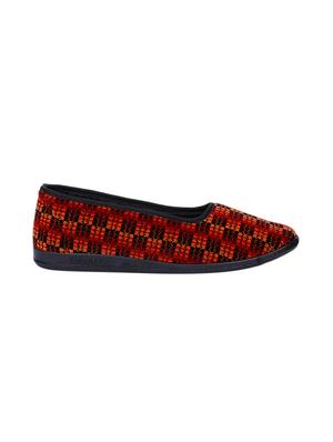 maroon velvet slip on ballerina - 17173681 - Standard Image - 2