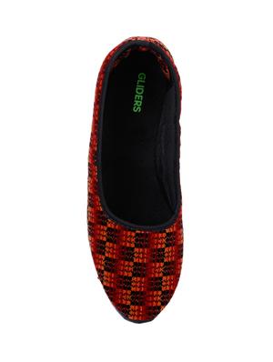 maroon velvet slip on ballerina - 17173681 - Standard Image - 4