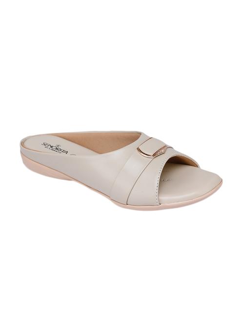 beige pu slippers flip flops - 17173721 - Standard Image - 1