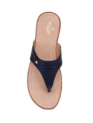 blue pu slippers flip flops - 17173722 - Standard Image - 4