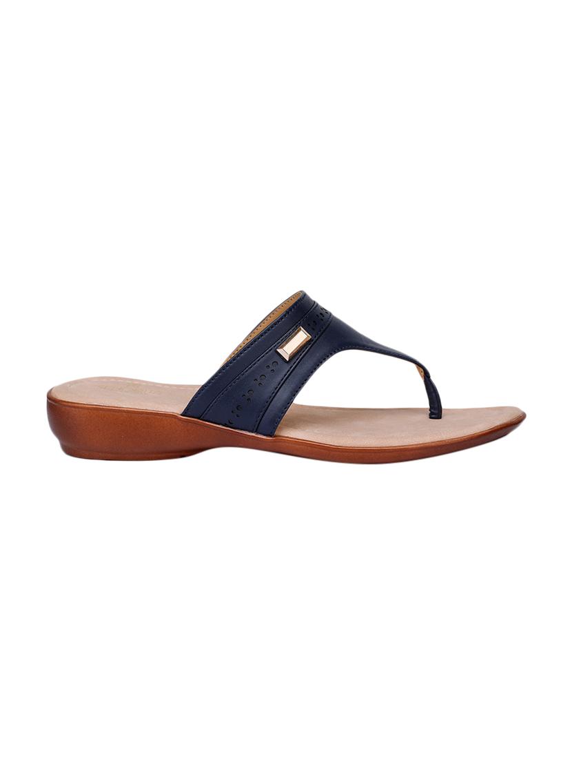 blue pu slippers flip flops - 17173722 - Zoom Image - 2