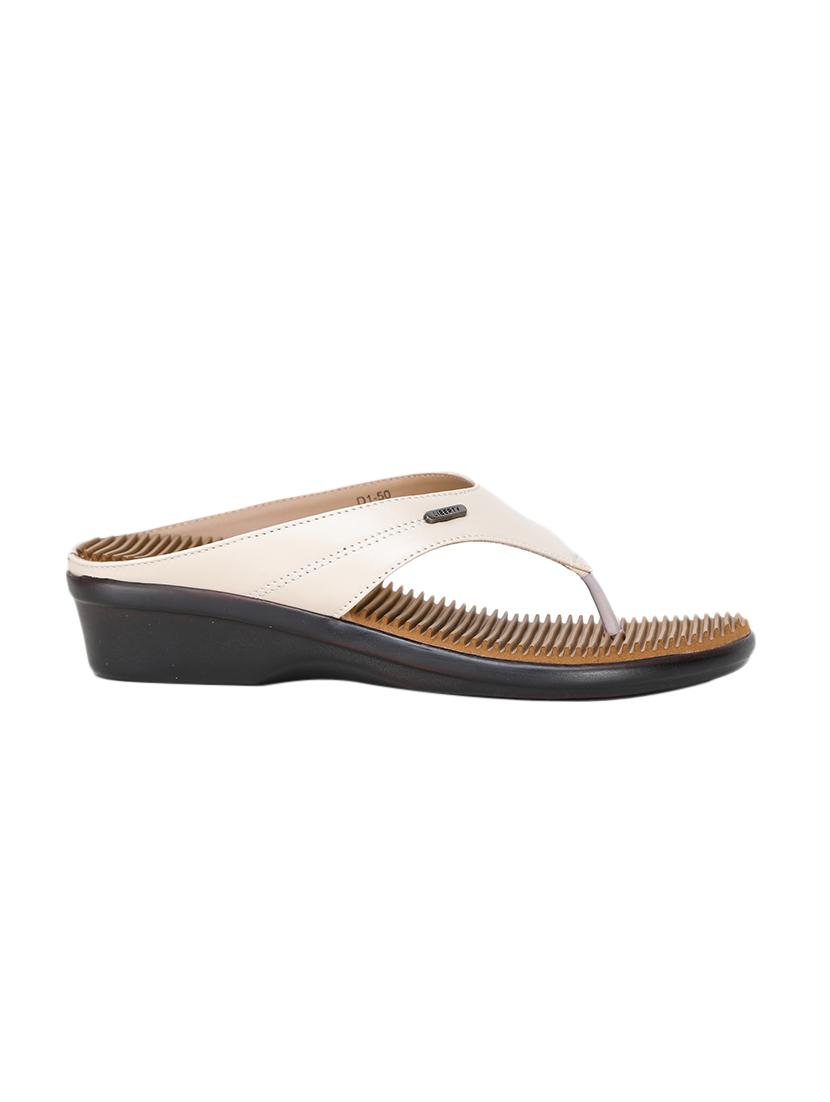 beige pu slippers flip flops - 17173735 - Zoom Image - 2