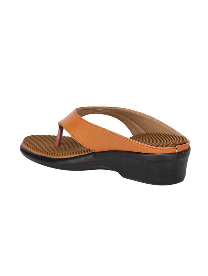 tan pu slippers flip flops - 17173736 - Zoom Image - 3