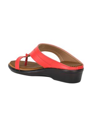 red pu slippers flip flops - 17173737 - Standard Image - 3