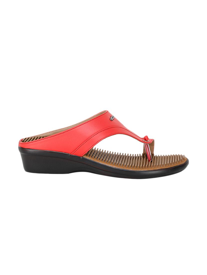 red pu slippers flip flops - 17173737 - Zoom Image - 2