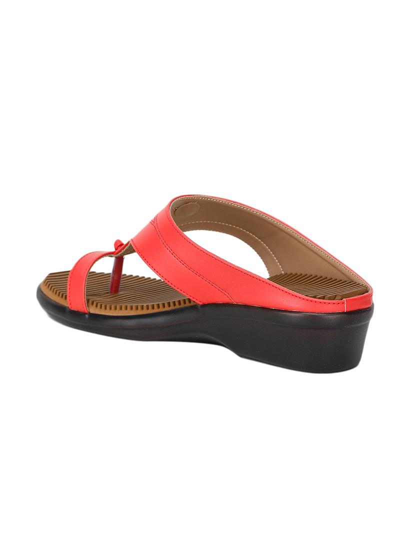red pu slippers flip flops - 17173737 - Zoom Image - 3