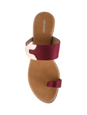 maroon slip on sandals - 17174756 - Standard Image - 4