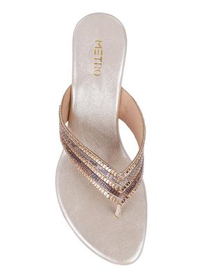 gold slip on wedges - 17174772 - Standard Image - 3