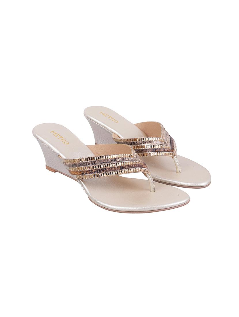 gold slip on wedges - 17174772 - Zoom Image - 1