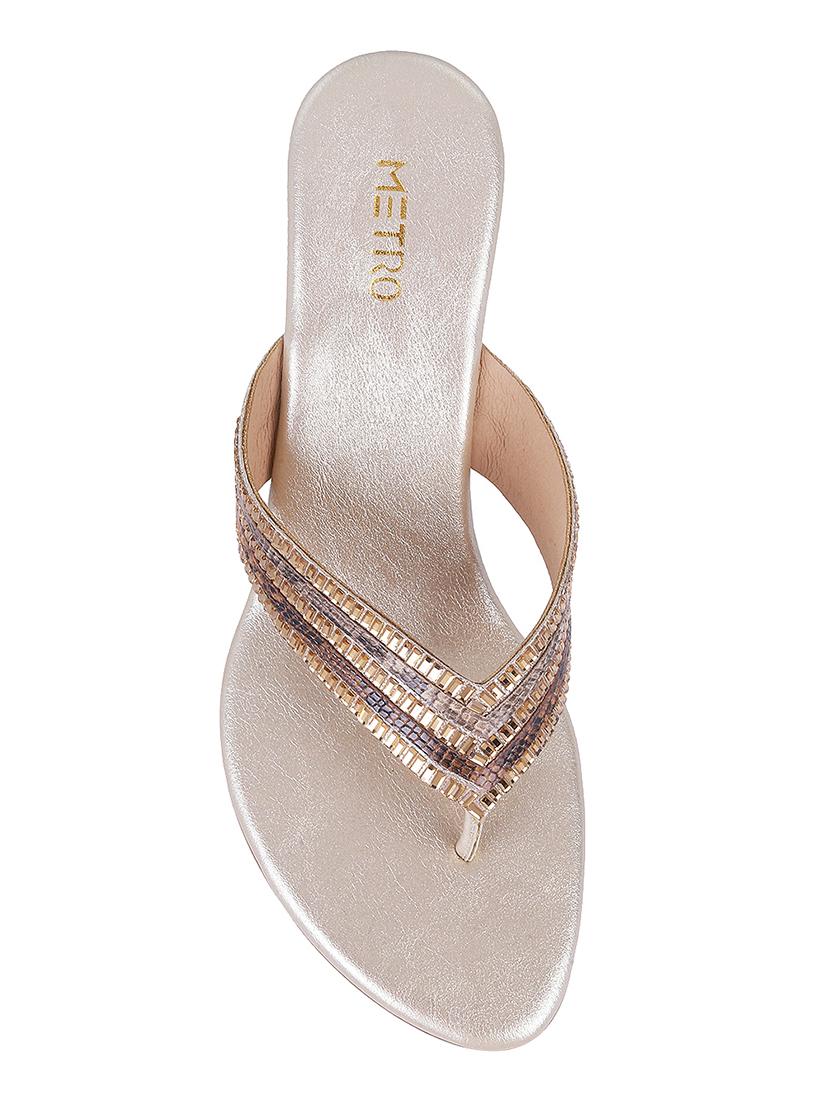 gold slip on wedges - 17174772 - Zoom Image - 3