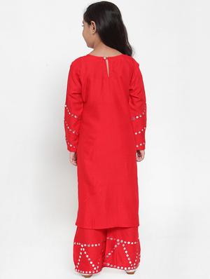 red rayon suit set - 17174994 - Standard Image - 3