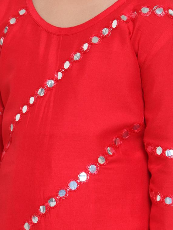 red rayon suit set - 17174994 - Zoom Image - 4