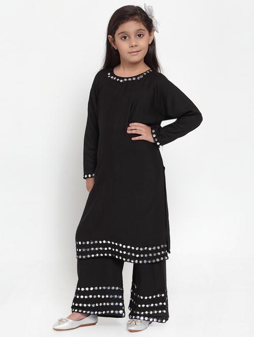 black rayon suit set - 17174996 - Standard Image - 1