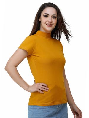 mock neck solid tee - 17175019 - Standard Image - 2