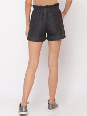 high rise denim shorts - 17175023 - Standard Image - 3
