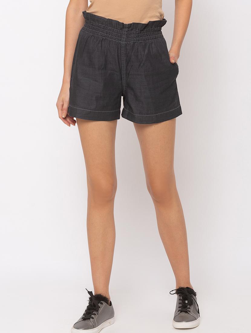 high rise denim shorts - 17175023 - Zoom Image - 1