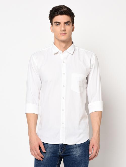 white self design casual shirt - 17175553 - Standard Image - 1