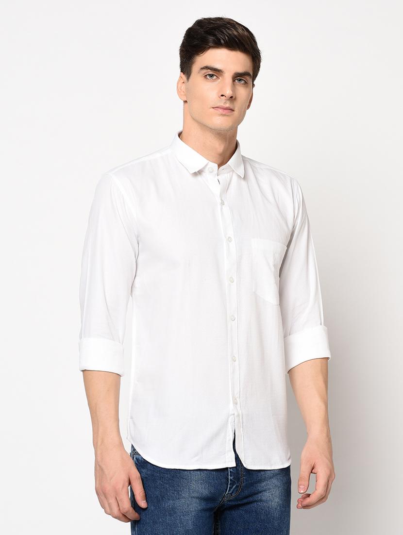 white self design casual shirt - 17175553 - Zoom Image - 2