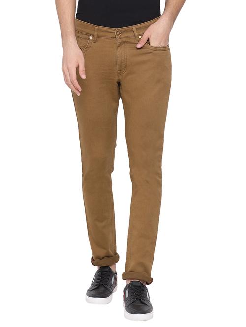brown plain denim jeans - 17175669 - Very Small Image - 1