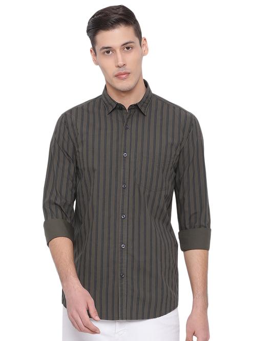 green striped casual shirt - 17176105 - Standard Image - 1