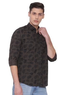 green printed casual shirt - 17176162 - Standard Image - 2