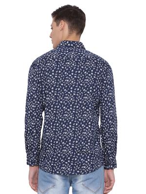 navy blue printed casual shirt - 17176402 - Standard Image - 3