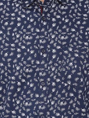 navy blue printed casual shirt - 17176402 - Standard Image - 5