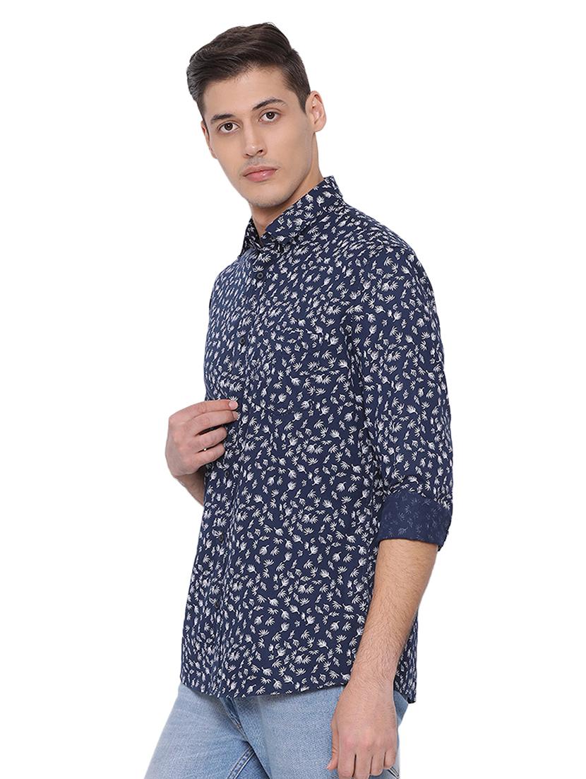navy blue printed casual shirt - 17176402 - Zoom Image - 2