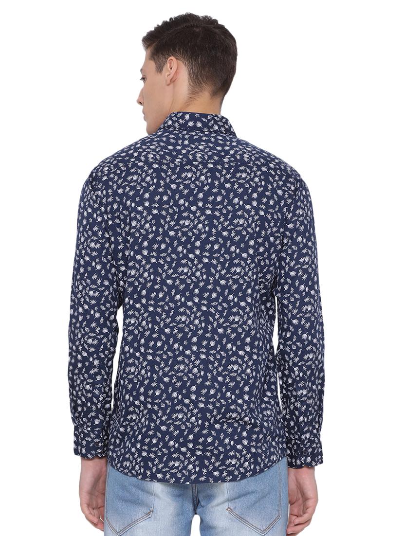 navy blue printed casual shirt - 17176402 - Zoom Image - 3