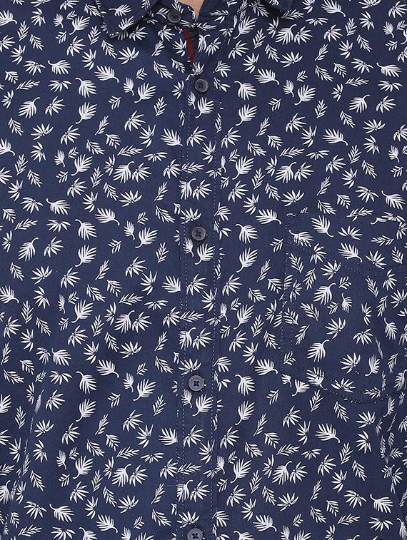 navy blue printed casual shirt - 17176402 - Zoom Image - 5