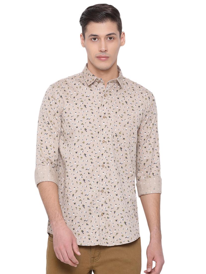 beige printed casual shirt - 17176457 - Zoom Image - 1