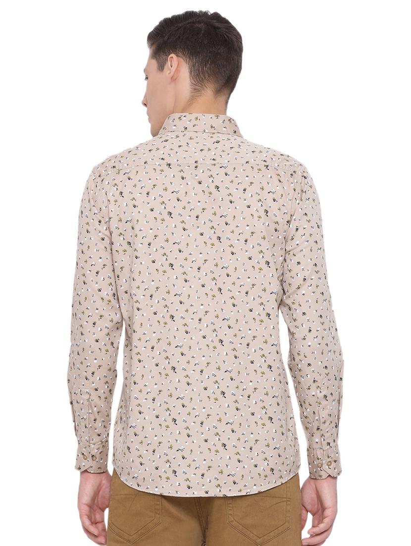 beige printed casual shirt - 17176457 - Zoom Image - 3