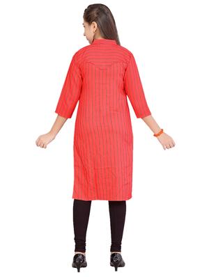 red cotton suit set - 17176810 - Standard Image - 3