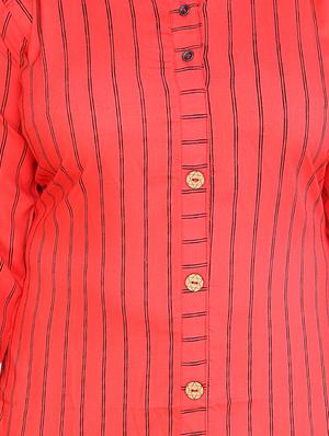 red cotton suit set - 17176810 - Standard Image - 4