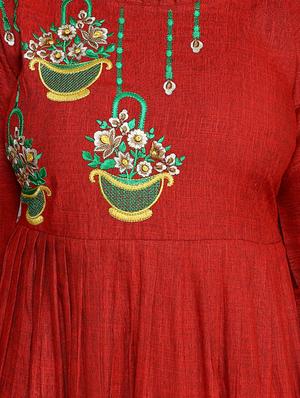 red cotton suit set - 17176816 - Standard Image - 4