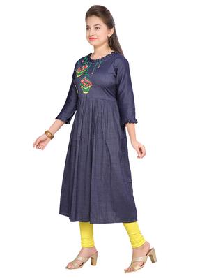 navy blue cotton suit set - 17176817 - Standard Image - 2