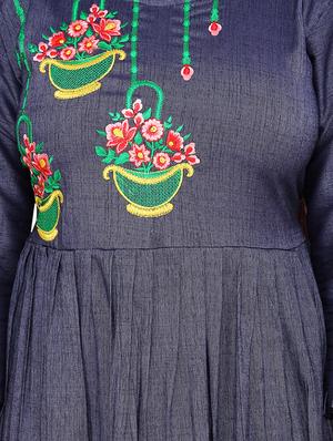 navy blue cotton suit set - 17176817 - Standard Image - 4
